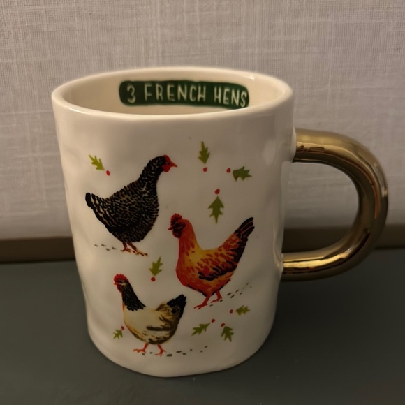 Rae Dunn White and Gold Chicken Mug - Picture 1 of 1
